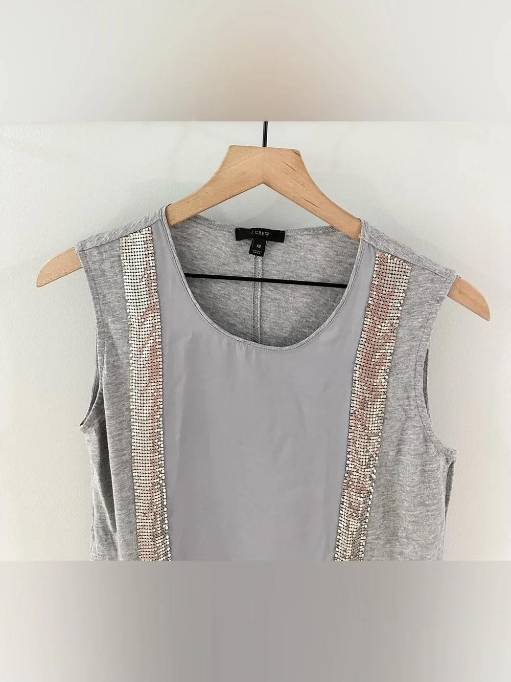J. Crew Chainmail Stripe Tank // Gray // XS